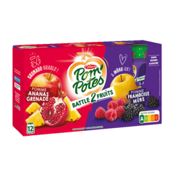 Pomme Framboise Mûre / Pomme Ananas Grenade 12x90g