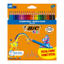 Etui 24 BIC® Kids Evolution® ECOlutions® assortie - SPECIAL FORMAT