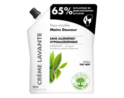 Recharge Crème Lavante Mains Peaux sensibles Thé vert 500 ml
