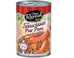 Les Saucisses Pur Porc aux Lentilles 840g