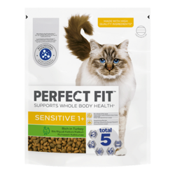 PERFECT FIT™ Dry Cat Food Sensitive 1+ Turkey 750g