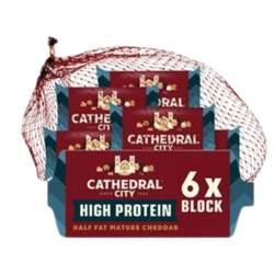 Cathedral City High Protein Half Fat Mature Cheddar Cheese Mini Blocks 6x20g