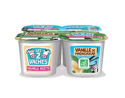 Yaourts brassés Les 2 Vaches à la vanille de Madagascar x4