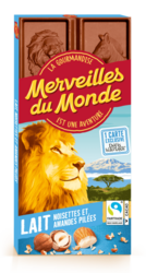 Tablette Chocolat au Lait noisettes et amandes pilées, 100g