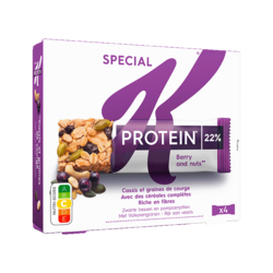 Special K® Protein zwarte bessen, pompoenpitten, cashewnoot & een vleugje amandelen repen 4x28g