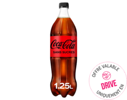 Coca-Cola sans sucres bouteille 1,25L