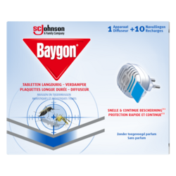 Baygon Plaquettes Longue Durée  - Moustiques & Moustiques Tigres - 10 Dosages