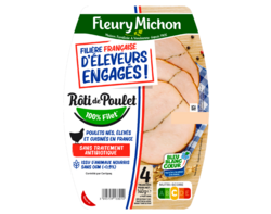Rôti de poulet cuit 4 tranches FFEE