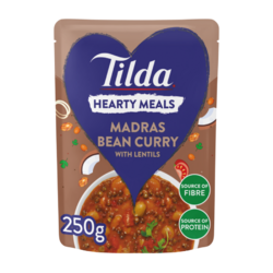 Tilda Hearty Meals Madras Bean Curry Pulses and Vegetables 250g