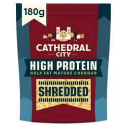 Cathedral City High Protein Half Fat Mature Grated Cheddar Cheese 180g