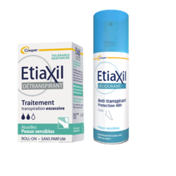 Anti-Transpirant Protection 48h Pieds + Détranspirant Peaux Sensibles