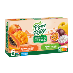 Costa Rica : Pomme Mangue touche de papaye / Sao Paulo : Pomme Passion fruit du dragon 12*90g