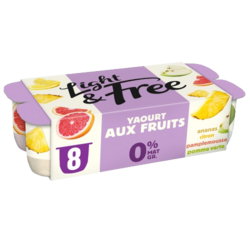 Yaourt ANANAS/CITRON/PAMPLEMOUSSE/POMME x8