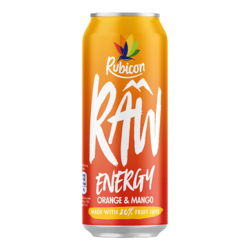 Rubicon Raw Energy Orange & Mango 500ml
