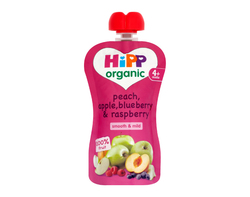 HiPP Organic pouch peach, apple, blueberry & raspberry 
