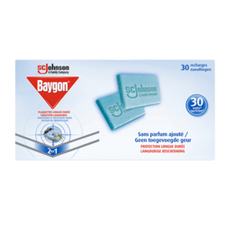 Baygon Plaquettes Longue Durée Recharges - Moustiques & Moustiques Tigres - 30 Recharges