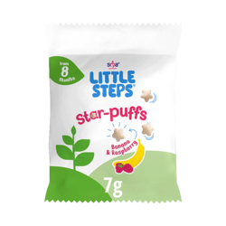 Little Steps Star-puffs Banana & Raspberry 8 months 7g