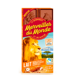 Tablette chocolat Lait Noisettes et amandes pilées caramélisées
