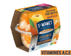 Pomme, Mandarine, Vitamines A,C,E 113g x2