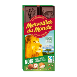 Tablette Noir noisettes et amandes pilées