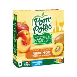 Nouvelle Zélande : Pomme Pêche touche de kiwi jaune  4*90g