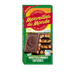 Tablette Noir noisettes et amandes entières