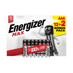 Energizer Max pack 12+2 piles alcalines AAA