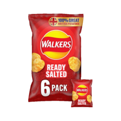 Walkers Ready Salted Crisps 6X25g