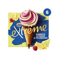 Cône Extrême Sorbets Citrons & Framboise X6