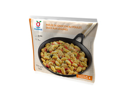 Poêlée de gnocchi au poulet, sauce aux légumes