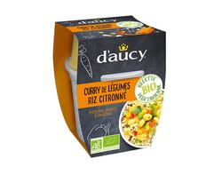 Curry de légumes, riz citronné