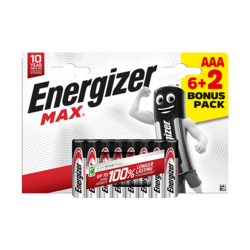 Energizer Max pack de 6+2 piles alcalines AAA
