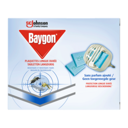 Baygon Plaquettes Longue Durée  - Moustiques & Moustiques Tigres - 10 Dosages