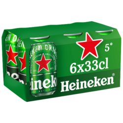 Heineken bière blonde canettes 6x33cl 5°