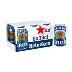 Heineken 0.0 bière blonde sans alcool canettes 6x33cl 0.0°