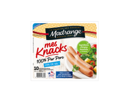 Knacks 100% Pur Porc Sel réduit - 330g (x10)