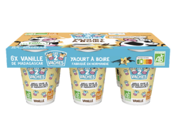 Les 2 Vaches Yaourts à Boire Vanille 100g x6