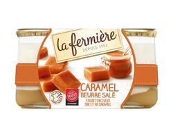 Yaourt onctueux sur lit au caramel beurre salé