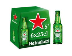 Heineken bière blonde 6x25cl 5°