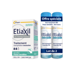 Anti-Transpirant Protection 48h Aérosol Lot 2 + Détranspirant Peaux Sensibles