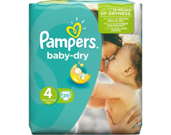 Pampers Baby-Dry, taille 4 (25 couches)