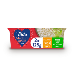Tilda Pots Medium Grain Rice 2 x 125g