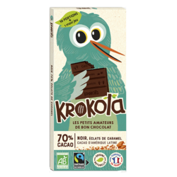 Chocolat noir 70% éclats de caramel - bio