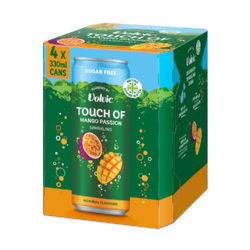 Touch of Mango Passion Sparkling Sugar Free Flavoured Water by Volvic Multipack 4x330ml