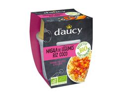 Massala de légumes, riz coco