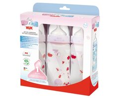 Lot 3 biberons "Roses" - 300ml