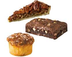 Pâtisseries : Macadamia Brownie, Muffin, Tarte aux noix de pécan, etc.