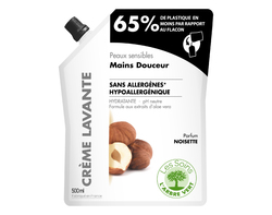 Recharge Crème Lavante Mains Peaux sensibles Noisette 500 ml