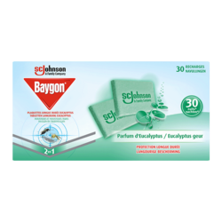 Baygon Plaquettes Longue Durée Eucalyptus Recharges - Moustiques & Moustiques Tigres - 30 Recharges