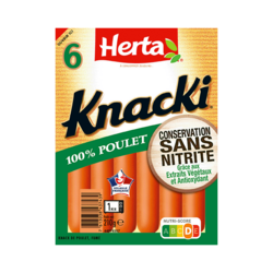 Saucisses KNACKI® Poulet Conservation Sans Nitrite